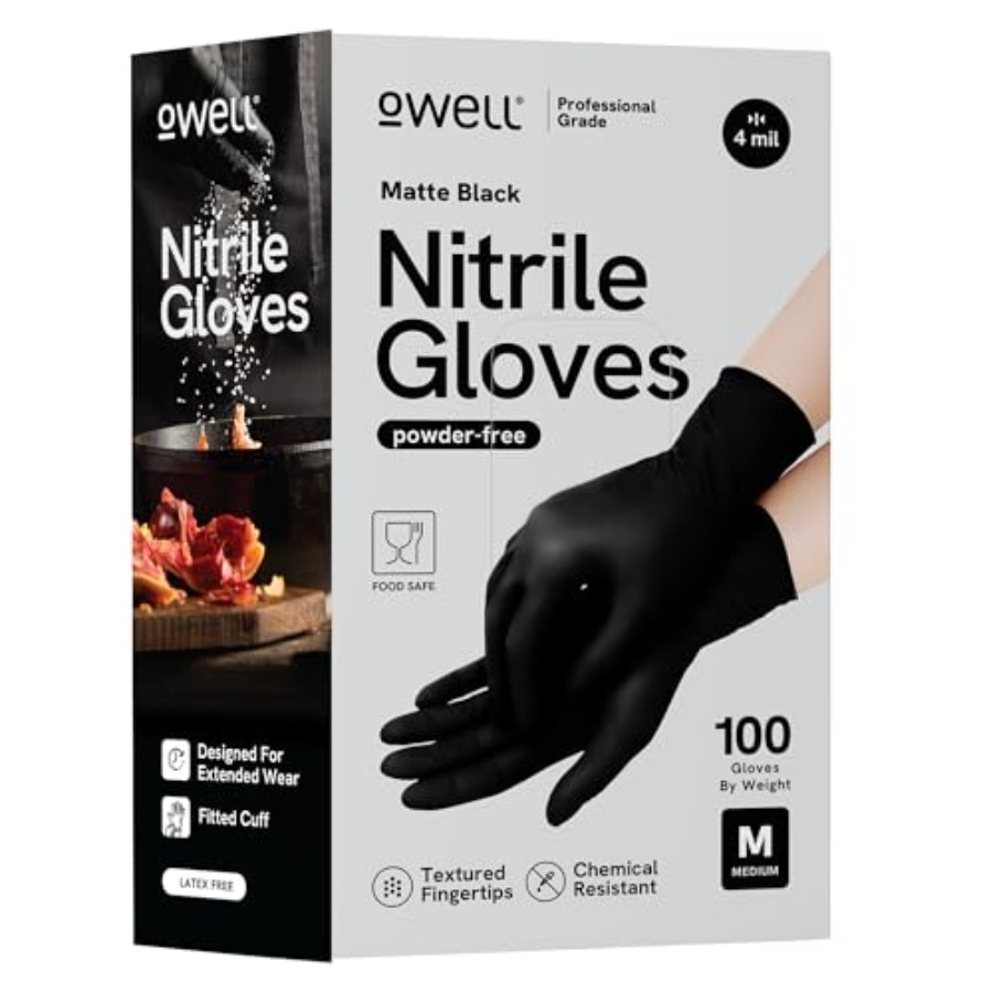 Exam Glove Nitrile - ® Black Nitrile Gloves - 4