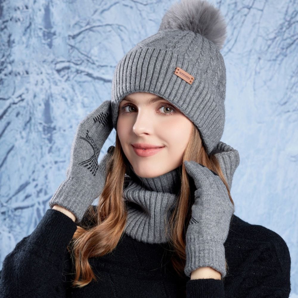 3pcs Hiking Solid Color Hat Sc - Wool Glove Lined recensione e prezzo