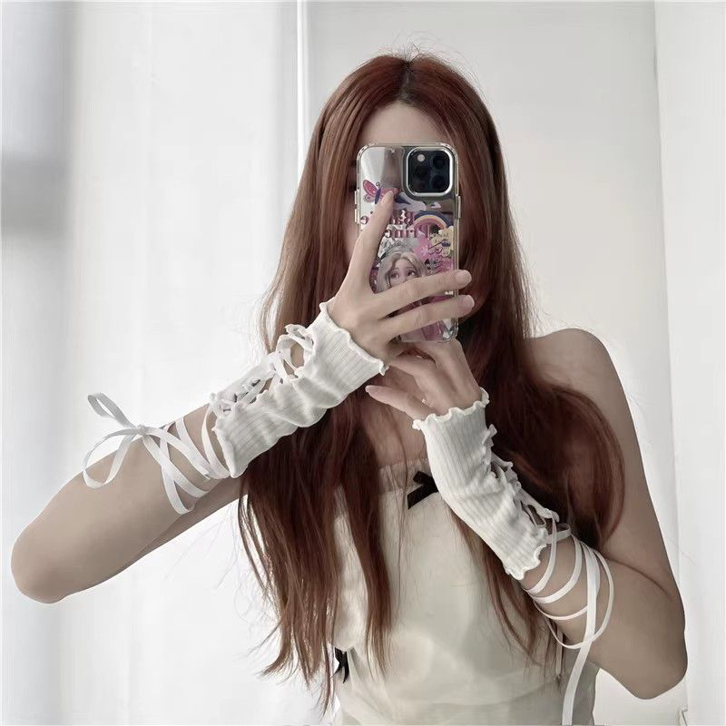 Women Lace‑Up Fingerless Arm S - Fingerless Glove Knit recensione e prezzo