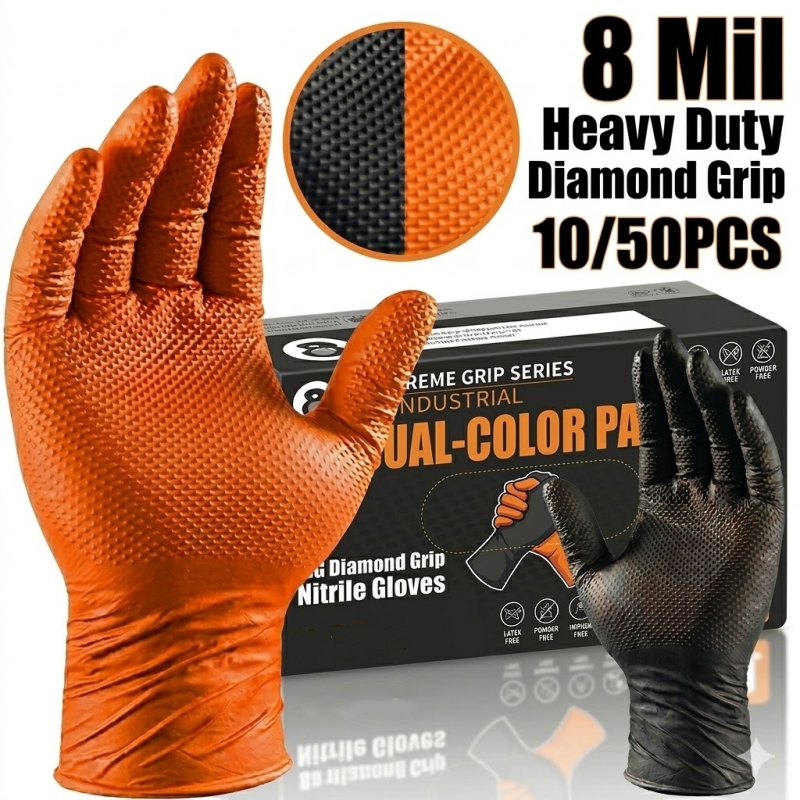 Heavy Duty Orange Nitrile Glov - Nitrile Mechanic Glove recensione e prezzo