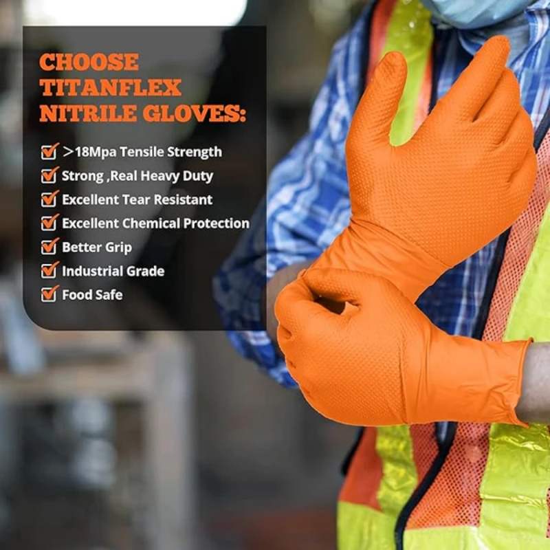 Heavy Duty Orange Nitrile Glov - Nitrile Mechanic Glove recensione e prezzo