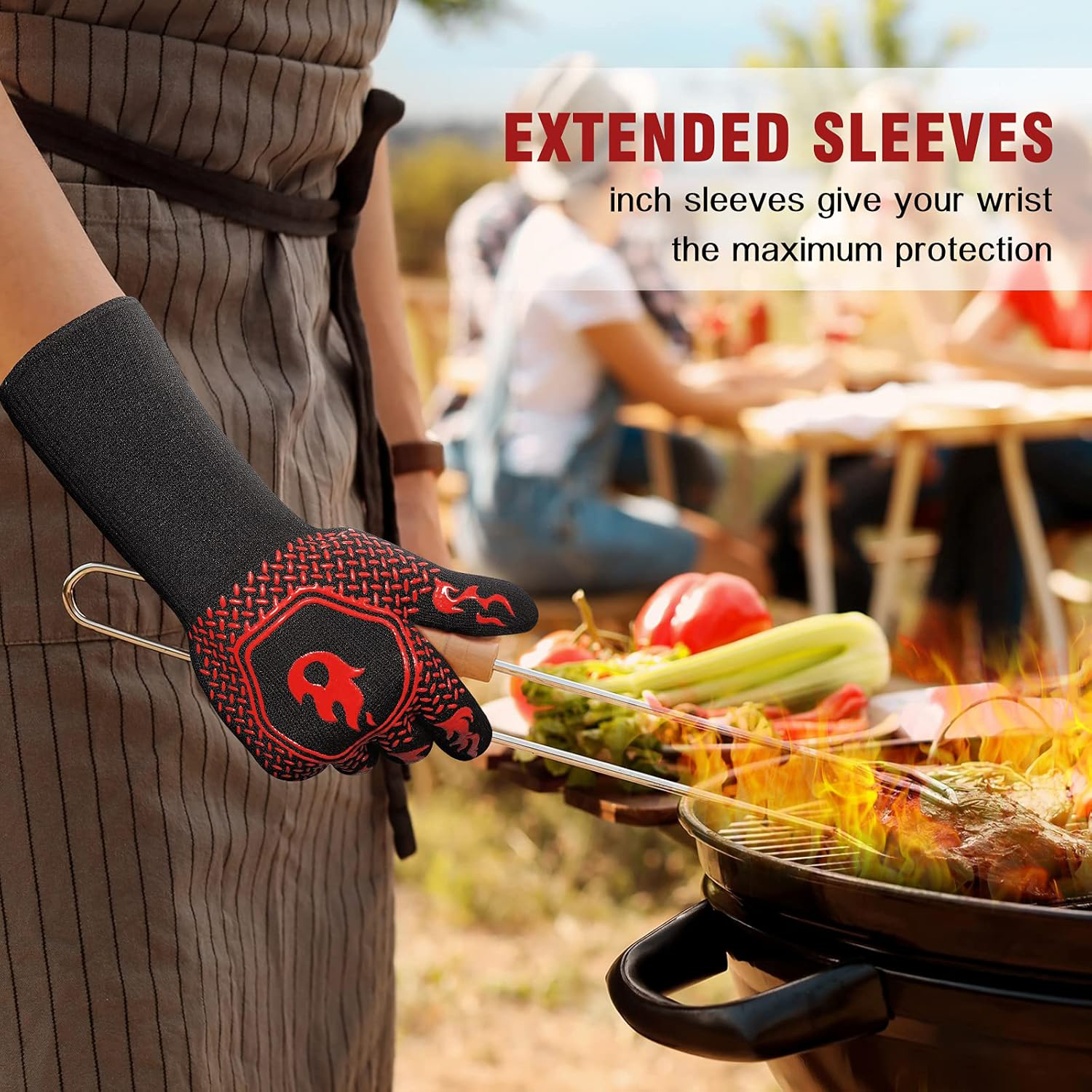 BBQ Grill Gloves High Temp Res - Oven Mitt Silicone recensione e prezzo