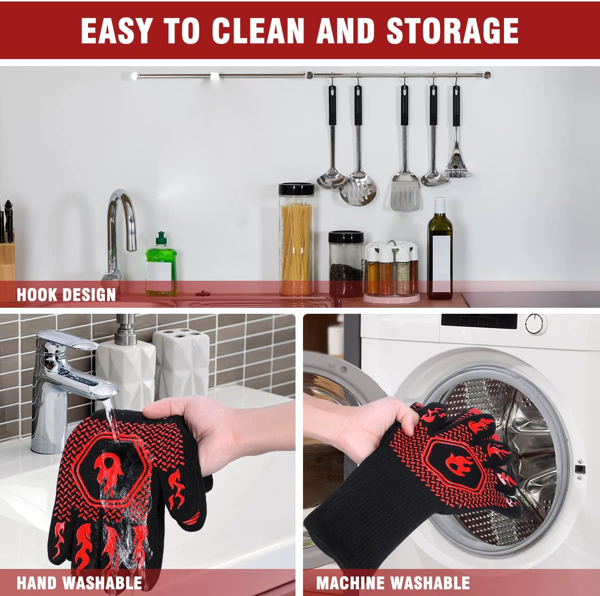 BBQ Grill Gloves High Temp Res - Oven Mitt Silicone recensione e prezzo