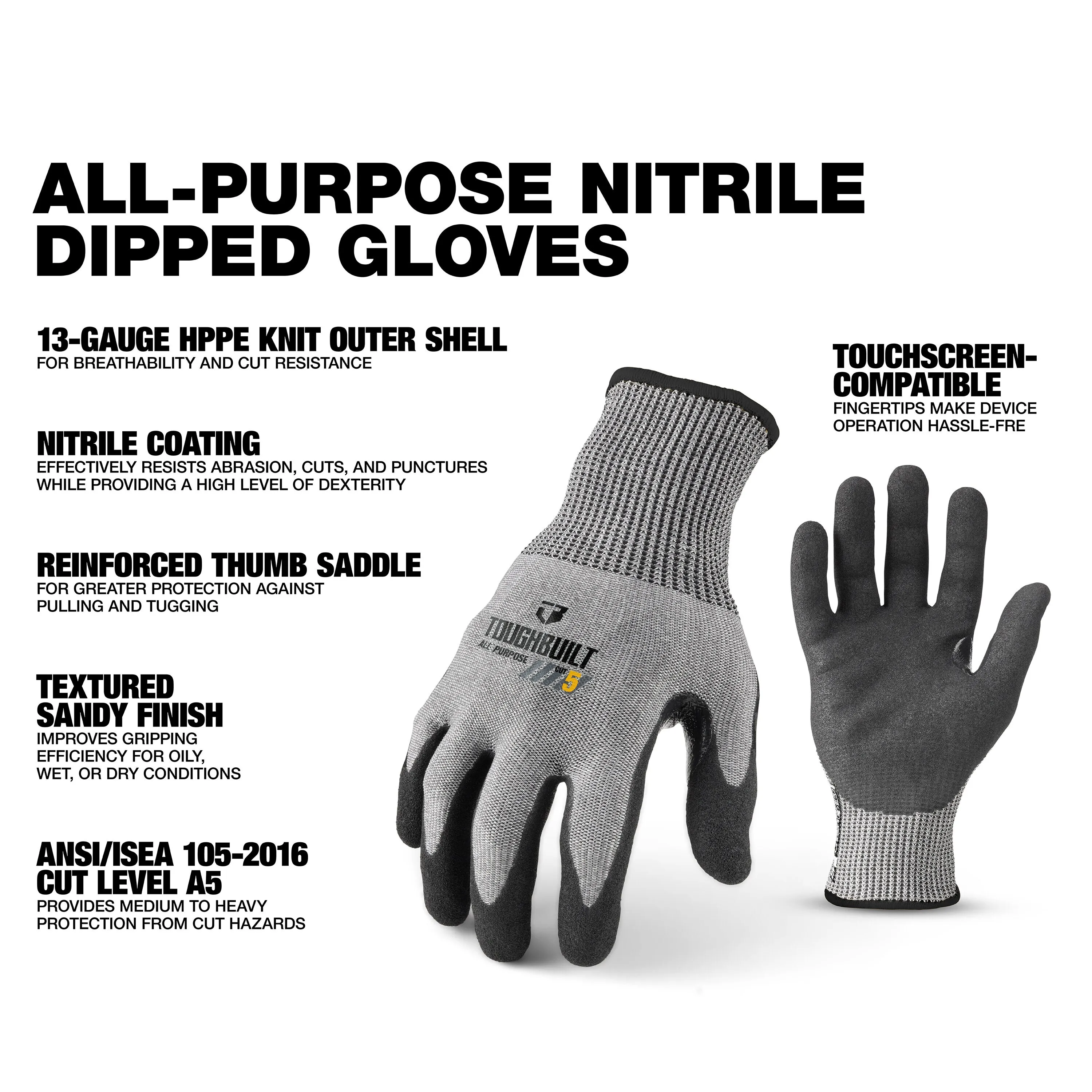 TOUGHBUILT TB-P2-112-5-L Nitri - Nitrile Mechanic Glove recensione e prezzo