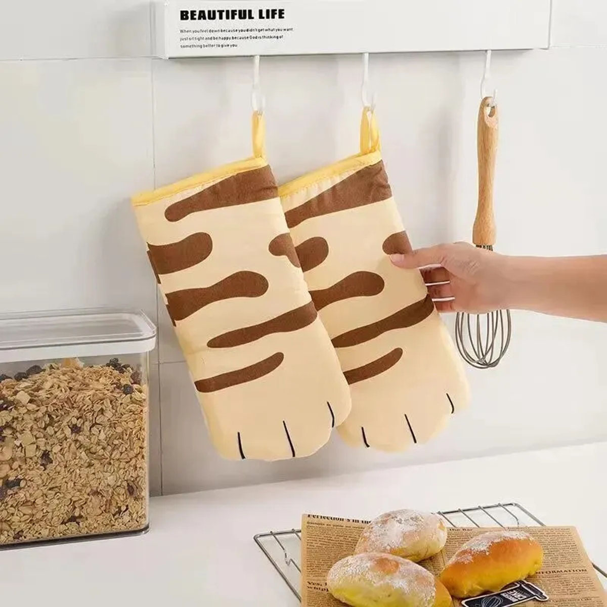 Microwave Long Cotton Gloves C - Oven Mitt Silicone recensione e prezzo