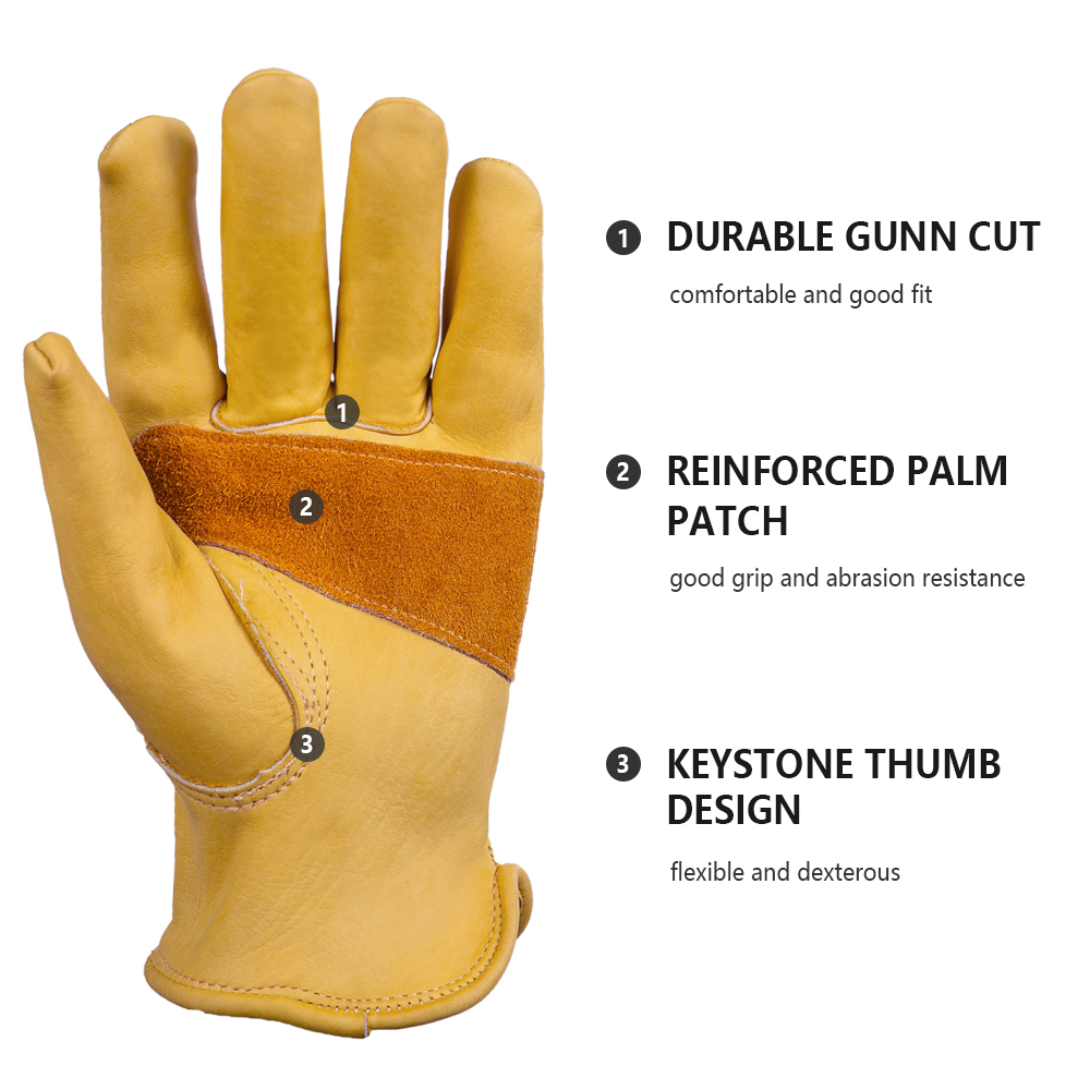 1 Pair Cowhide Heavy Duty Secu - Leather Driving Glove recensione e prezzo