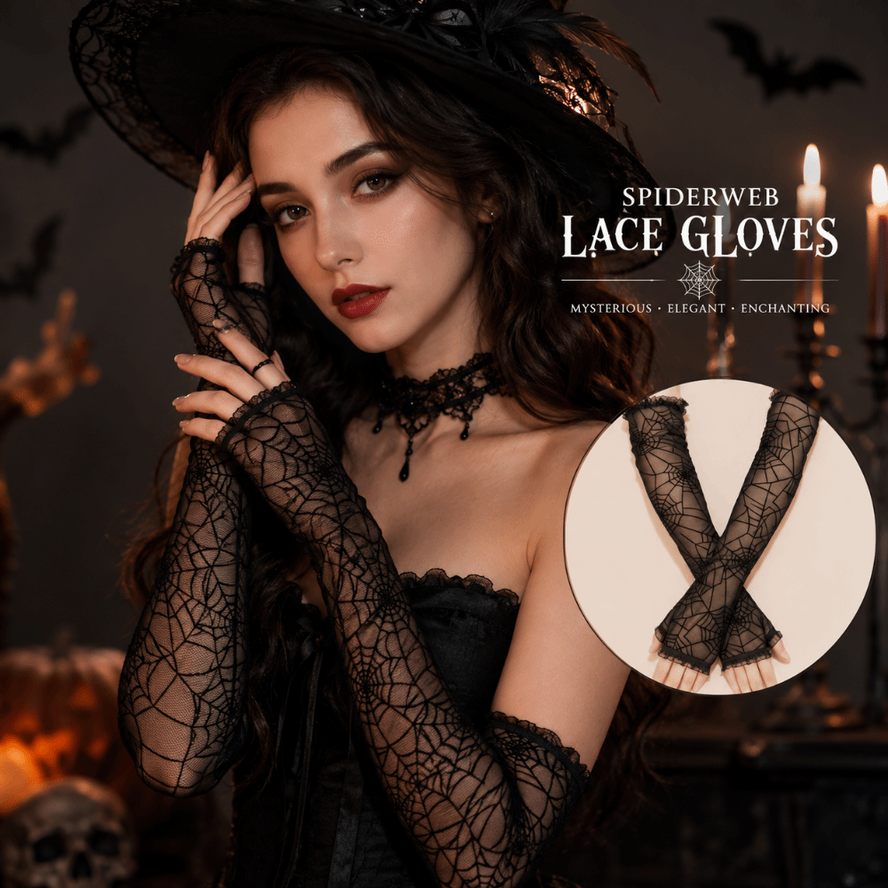 Gothic Spider Web Lace Fingerl - Fingerless Glove Knit recensione e prezzo