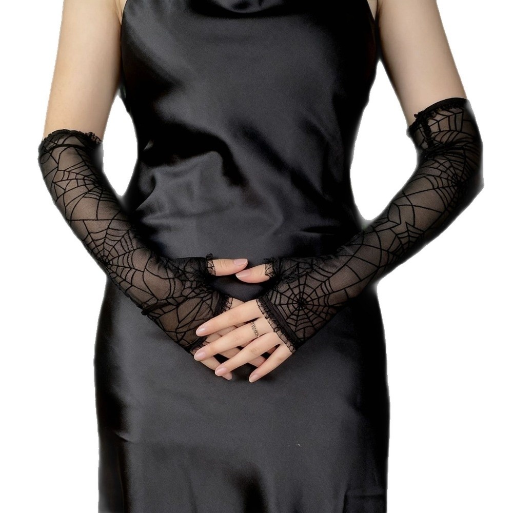 Gothic Spider Web Lace Fingerl - Fingerless Glove Knit recensione e prezzo