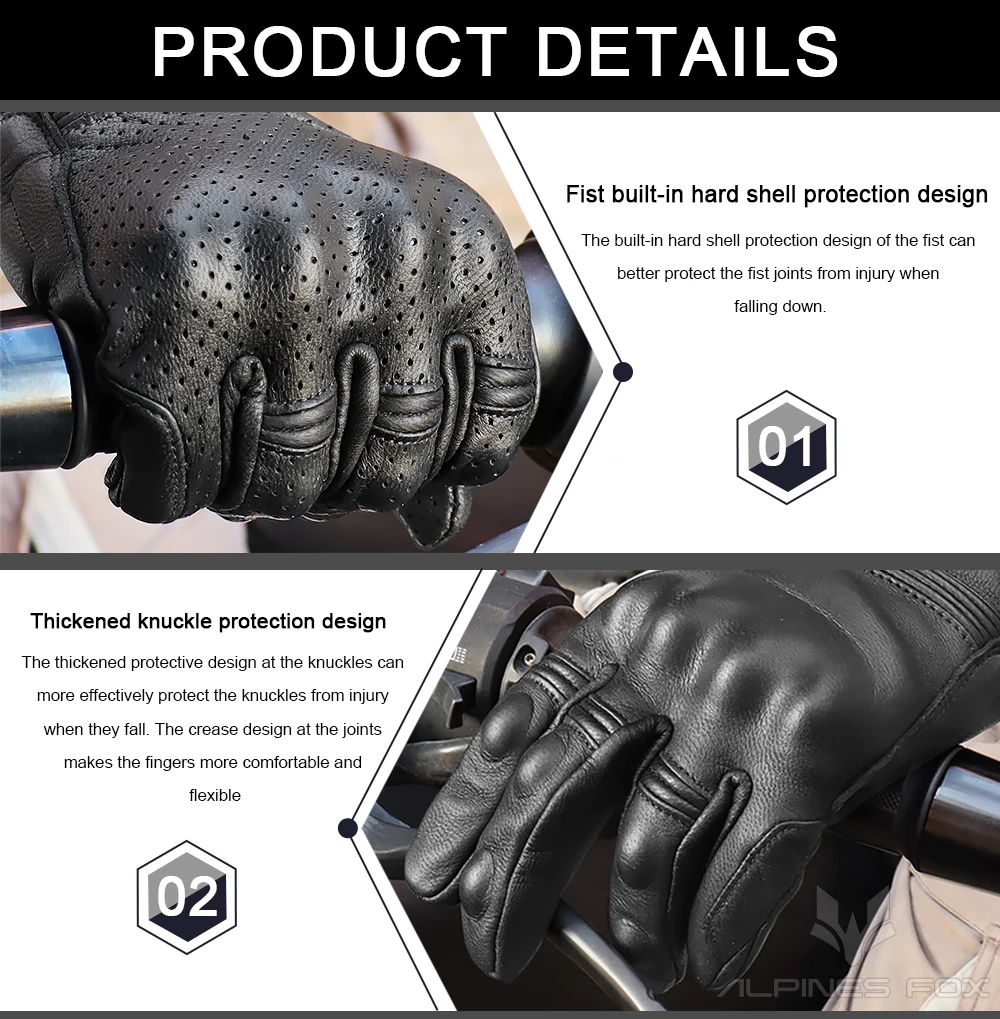 Unisex Vintage Leather Motorcy - Motorcycle Glove Knuckle recensione e prezzo