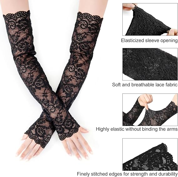 New 1Pair Sexy Lace Hollow-Out - Fingerless Glove Knit recensione e prezzo