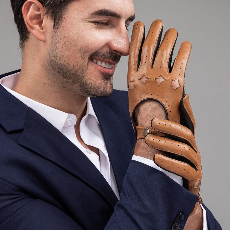 Men Leather Gloves Motorcycle  - Leather Driving Glove recensione e prezzo
