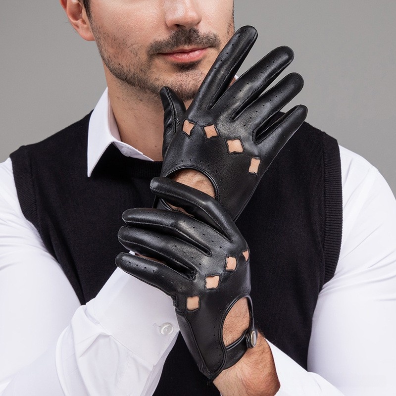 Men Leather Gloves Motorcycle  - Leather Driving Glove recensione e prezzo