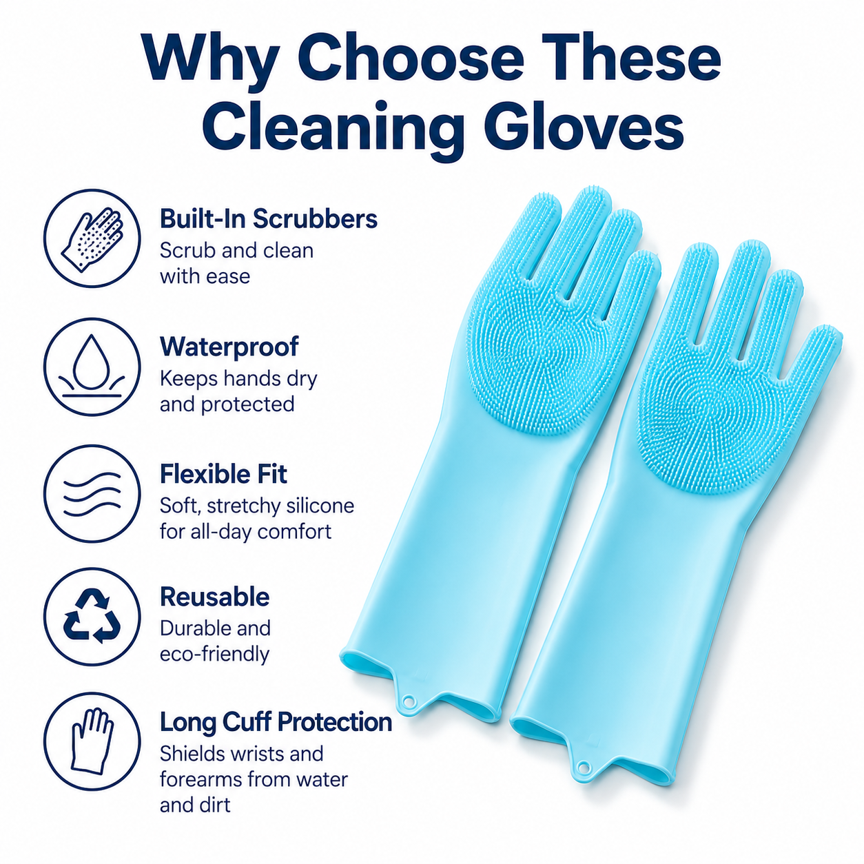 1 Pair Silicone Cleaning Glove - Dish Glove Rubber recensione e prezzo
