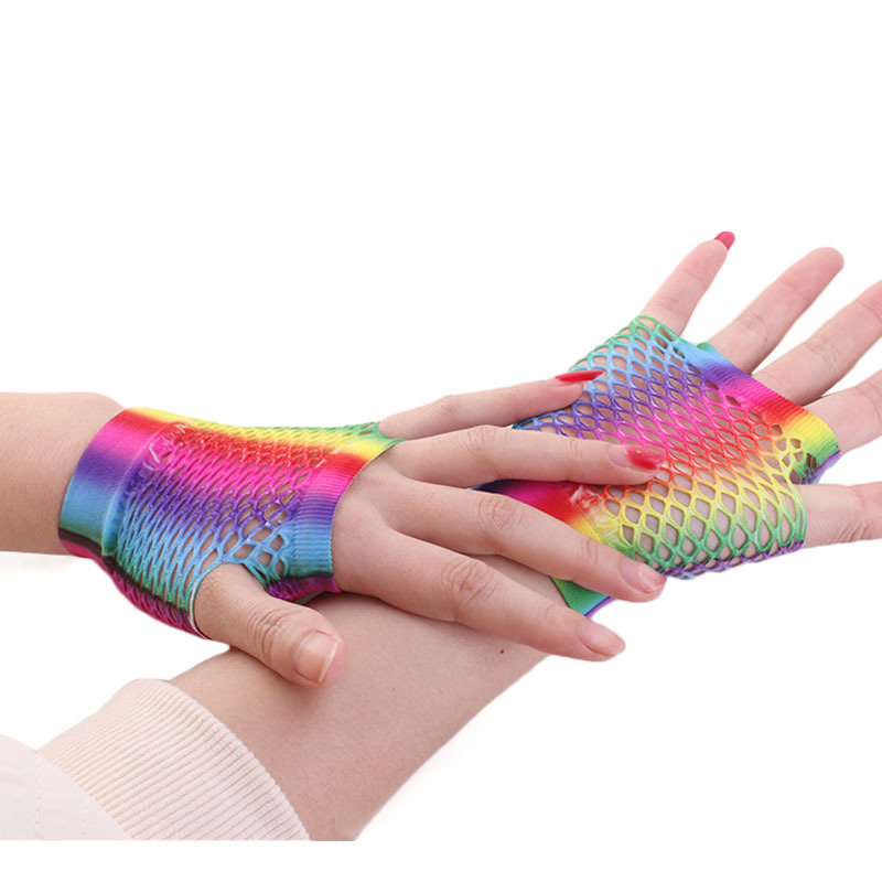 Ladies Sexy Rainbow Color Shor - Fingerless Glove Knit recensione e prezzo