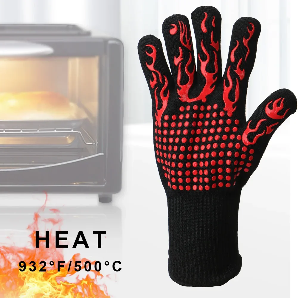 Flame Retardant Non-slip BBQ F - Oven Mitt Silicone recensione e prezzo