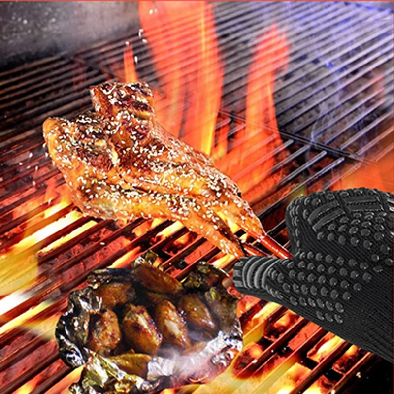 Flame Retardant Non-slip BBQ F - Oven Mitt Silicone recensione e prezzo