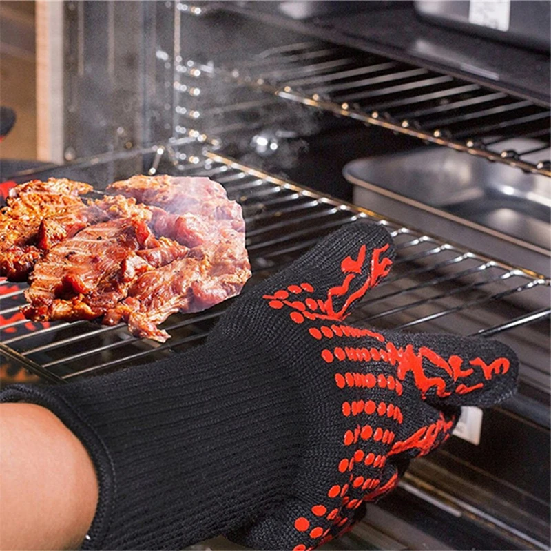 Flame Retardant Non-slip BBQ F - Oven Mitt Silicone recensione e prezzo