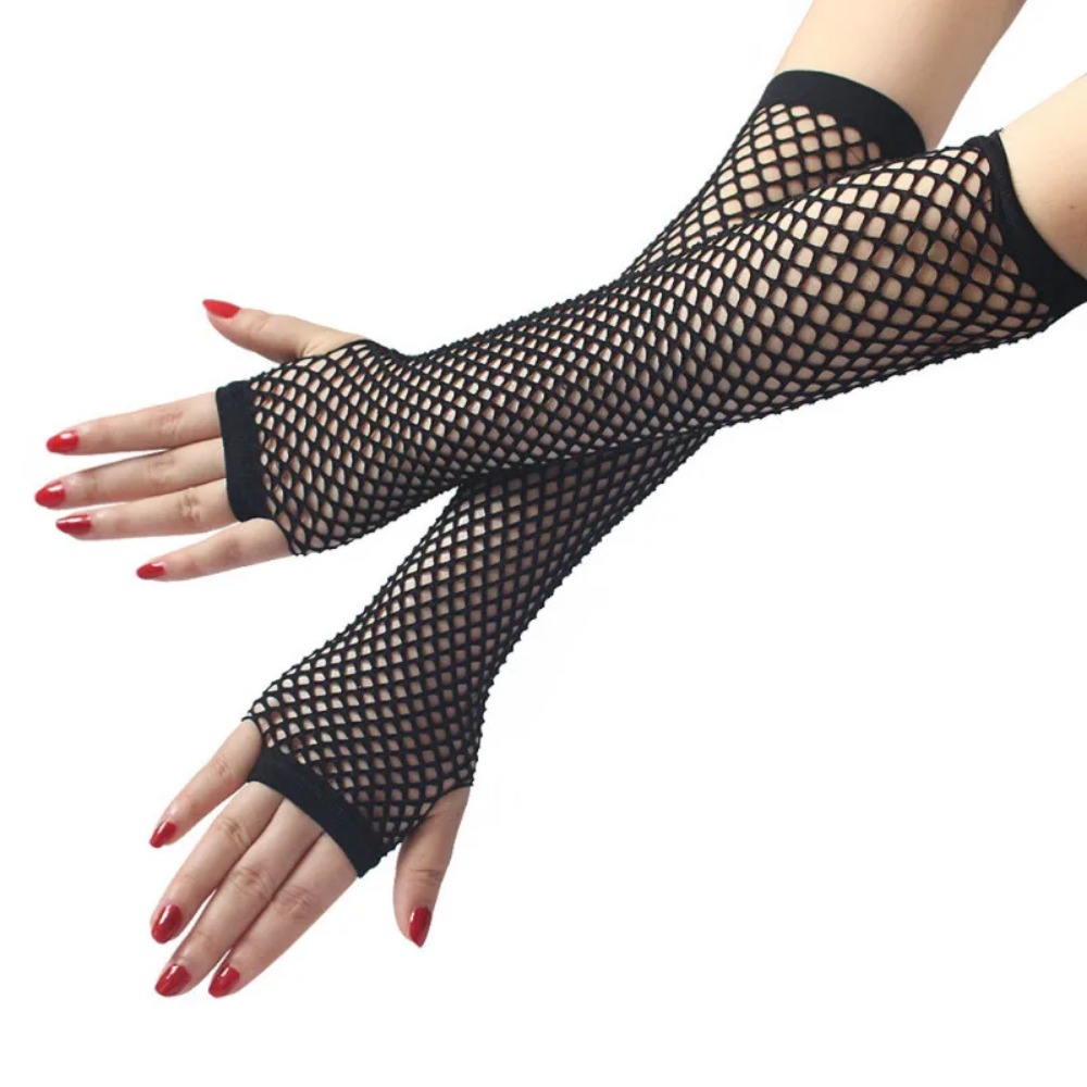 Women Neon Fishnet Long Finger - Fingerless Glove Knit recensione e prezzo