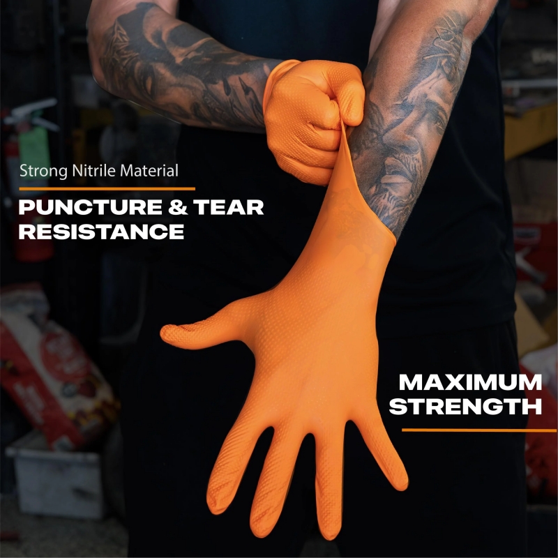 Heavy Duty Orange Nitrile Glov - Nitrile Mechanic Glove recensione e prezzo