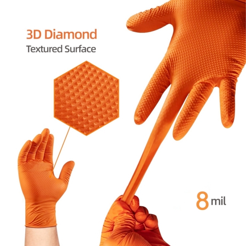 Heavy Duty Orange Nitrile Glov - Nitrile Mechanic Glove recensione e prezzo