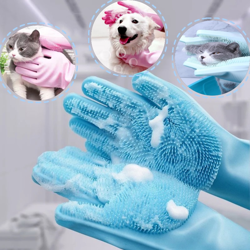 Pet Grooming Gloves for Dogs A - Rubber Glove Cleaning recensione e prezzo