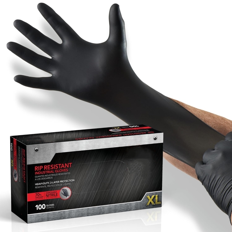100PCS Black Nitrile Gloves Di - Latex Disposable Glove recensione e prezzo