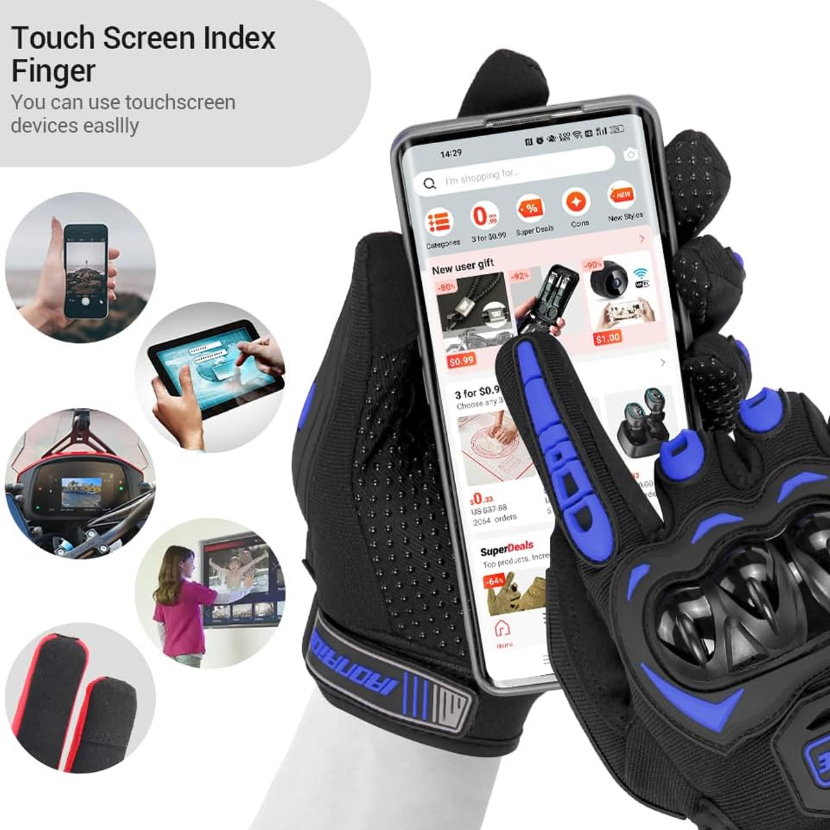 Men Motorcycle Gloves Touch Sc - Motorcycle Glove Knuckle recensione e prezzo